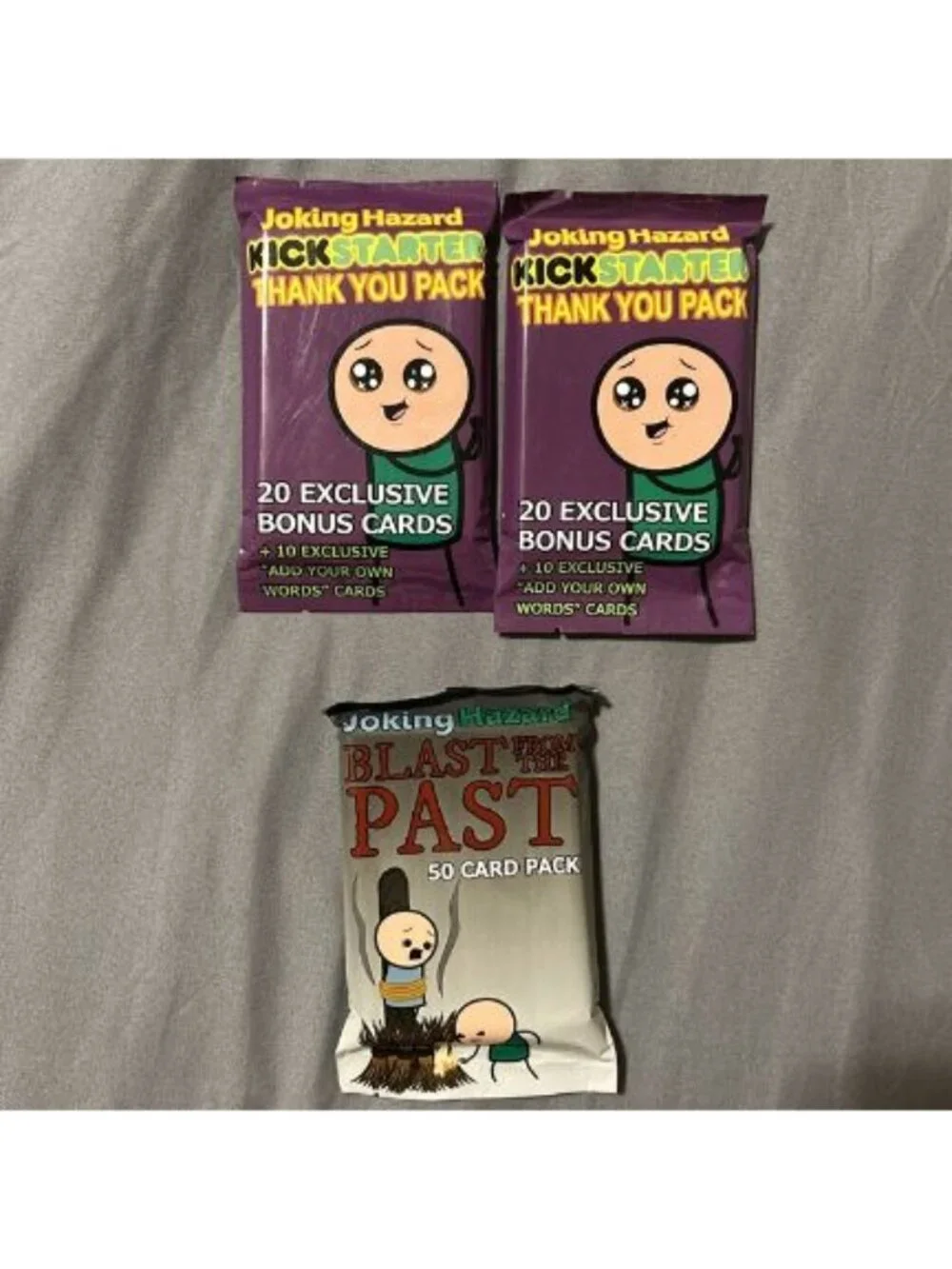 Joking Hazard Kickstarter 2 Thank You Packs & 1 Blast From The Past Pack, Rare